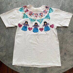 Vintage 80s Hand Painted Native American Single Stitch Tee Shirt Womens Medium